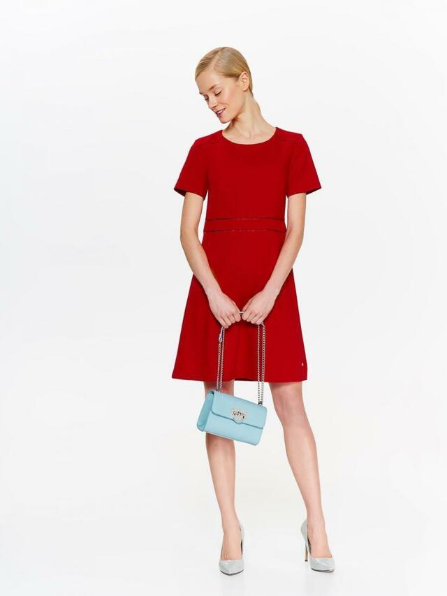 Top Secret šaty dámské rudě červené s krátkým rukávem
