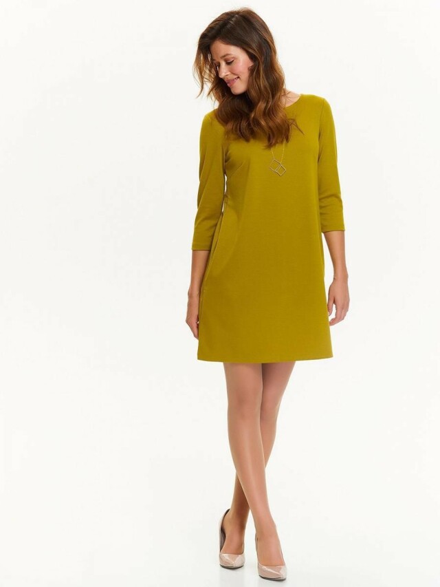 Top Secret šaty dámské žluté na zip s 3/4 rukávem poslední kus