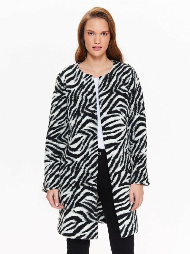 Top Secret Kabát dámský se vzorem zebry