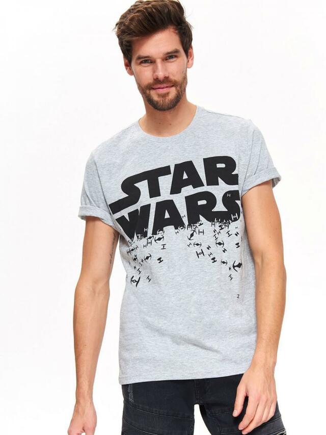Top Secret Triko pánské šedé STAR WARS s krátkým rukávem - XXL