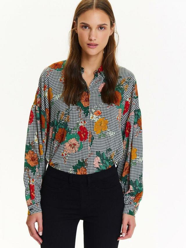 Top Secret Košile dámská s barevnými květy a dlouhým rukávem