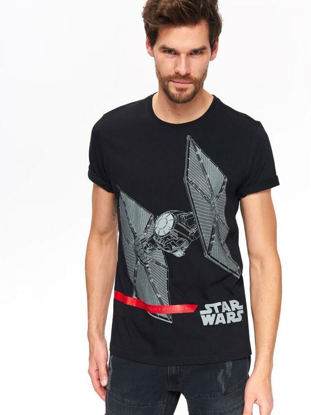 Top Secret Triko pánské černé STAR WARS s krátkým rukávem - M