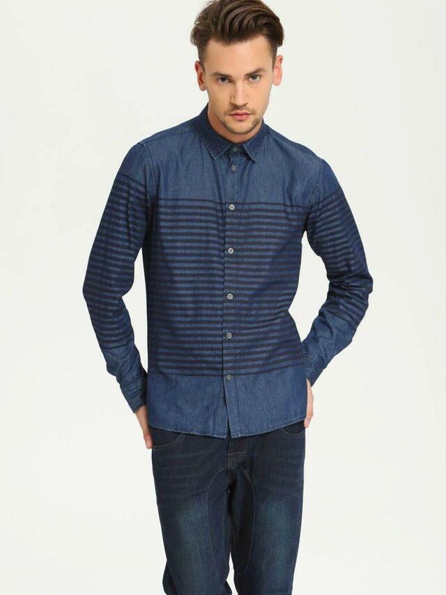 Top secret Košile pánská jeans dlouhý rukáv - 38/39