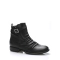 Černé kožené kotníkové boty s řemínkem Online Shoes (55427) - 3