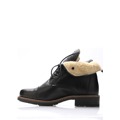 Černé kožené boty s kožíškem Online Shoes (257658) - 2