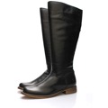 Černé kožené kozačky s elastickou vsadkou Online Shoes 38 (55421) - 2