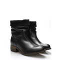 Černé kožené ohrnovací polokozačky Online Shoes (55424) - 5