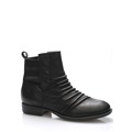 Černé kožené kotníkové boty Online Shoes (55426) - 4