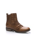 Hnědé kožené kotníkové boty Online Shoes (55425) - 2