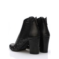 V&C Calzature Černé italské kožené boty na podpatku V&C (57438) - 5