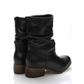 Černé kožené ohrnovací polokozačky Online Shoes 37 (55424) - 2
