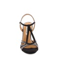 Černé zdobené páskové sandály na podpatku MARIA MARE 39 (18552) - 3
