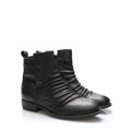 Černé kožené kotníkové boty Online Shoes (55426) - 6