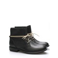 Černé kožené boty s tkaničkami Online Shoes (55428) - 5