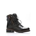 Černé kožené boty s kožíškem Online Shoes (257658) - 5