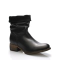Černé kožené ohrnovací polokozačky Online Shoes 37 (55424) - 6