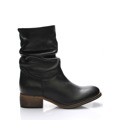 Černé kožené ohrnovací polokozačky Online Shoes 37 (55424) - 1
