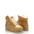 Béžové kožené boty s kožešinou Roobins (506522) - 3