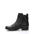 Černé kožené kotníkové boty s řemínkem Online Shoes (55427) - 5
