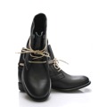Černé kožené boty s tkaničkami Online Shoes (55428) - 3