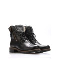 Černé kožené boty s kožíškem Online Shoes (257658) - 4
