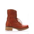 Hnědé kožené kotníkové boty s kožíškem Online Shoes 42 (257659) - 5