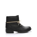 Černé kožené boty s tkaničkami Online Shoes (55428) - 1