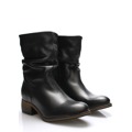 Černé kožené ohrnovací polokozačky Online Shoes 37 (55424) - 4