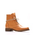 Světle hnědé kožené boty s tkaničkami Online Shoes (257652) - 6