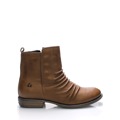 Hnědé kožené kotníkové boty Online Shoes (55425) - 1
