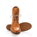 Světle hnědé kožené boty s tkaničkami Online Shoes (257652) - 4