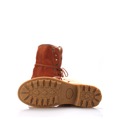 Hnědé kožené kotníkové boty s kožíškem Online Shoes 42 (257659) - 6