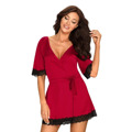 Elegantní župan Sensuelia peignoir red - Obsessive (2481208) - 1