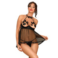 Pikantní košilka Delishya babydoll black - Obsessive (2503369) - 1