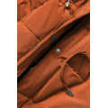 Damska parka zimowa na misiu pomarańczowa / brąz (w560) (2938099) - 2