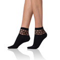 Dámské ponožky s ozdobným lemem TRENDY COTTON SOCKS - BELLINDA - černá (2685762) - 1