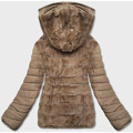 Béžová krátká oboustranná dámská zimní bunda (2M-21507) (3605416) - 6