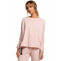 M491 Svetr nadměrné velikosti s bočními rozparky - candy pink (3213996) - 23