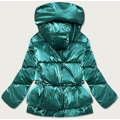 Zelená metalická krátká dámská zimní bunda puffer (omdl-022) (2907118) - 3