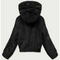 Krátká černá dámská kožešinová bunda (R8050-1) (3578047) - 3