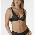 Dámská krajková podprsenka push-up WONDERBRA GLAMOUR TRIANGLE PUSH-UP BRA - WONDERBRA - černá (3209329) - 3