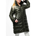 Dłuższa damska pikowana kurtka zimowa khaki (j19-017) (2962673) - 4