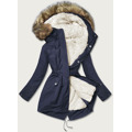 Tmavě modro/ecru teplá dámská zimní bunda (w629big) (3505701) - 1