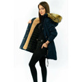 Tmavě modrá teplá dámská zimní bunda parka (w165) (2964006) - 4