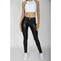 Dámské kalhoty Hugz Black Faux Leather Mid Waist - HUGZJEANS (1751048) - 7