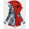 Oboustranná červená-moro dámská bunda parka s kapucí (XW665X) (2483291) - 4