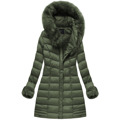 Prošívaná dámská zimní bunda v khaki barvě s kapucí (w750-1) (2940876) - 1