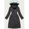 Długa zimowa damska parka bawełniana grafitowa (wm268) (3094747) - 3