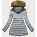Tmavě modro-šedá oboustranná dámská bunda s kapucí (w213big) (2946875) - 4