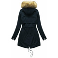 Tmavě modro-šedá oboustranná dámská zimní bunda s kapucí (w214big) (2946853) - 7